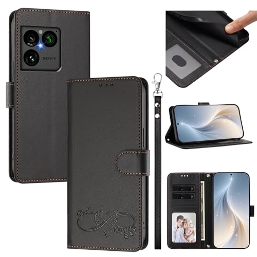 �X�}�z�P�[�X �Ή��@�� for Sony Xperia 1 VIII �X�}�z�P�[�X�y�J�[�h�E�������[�X���b�g�t�� �E�H���b�g�f�U�C�� �t���b�v�X�^���h �����h�~�@�\�zBlack