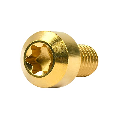 Image of Titanium Torx Square Head M6 x 10 15 20 25 30 35 40 45 50 60 65 70 80mm Screw Pack of 5 (Gold, M6x10mm)