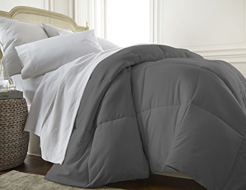 ienjoy Home 10_2 Solid Comforter, Queen, Gray (IEH-Comforter-Queen-Gray)