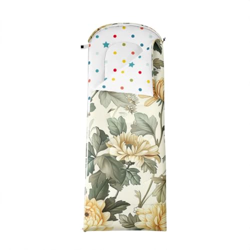 Feelyou Bolsas de Dormir Florales 3 Estaciones para Niños y Adultos Boho Multicolor para Camping en Clima Frío y Cálido, con Bolsa de Compresión miniatura 4