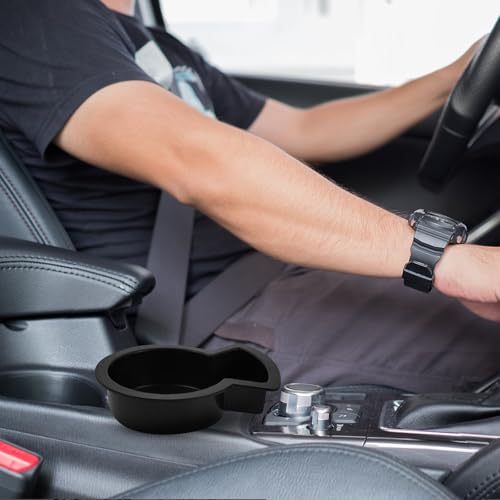 Portavasos y cenicero portátil para carro negro miniatura 4