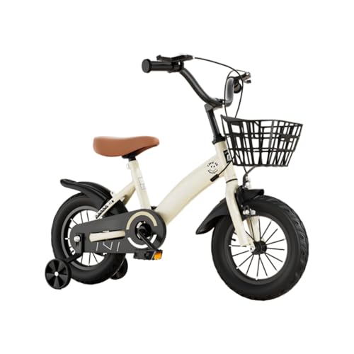 KOGB子供用自転車は、補助輪付きで滑りにくく、組み立ても簡単。適度な硬さで長時間座っても快適。前後デュアルブレーキ、敏感なブレーキ、頑丈な作り。入学式や誕生日プレゼントに最適です (12インチモデル:身長85cm〜105cm,カーキ ベーシックエディショ