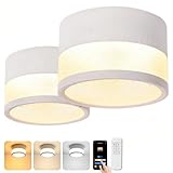 URing 2x LED Aufbauspot Dimmbar, IP65 Deckenleuchte Aufputz mit Fernbedienung APP, 12W Deckenspots Weiß 2700K-6500K Aufbaustrahler Flach Aluminium 230V Deckenlampe Rund Badezimmer Lampe, Ø10cm