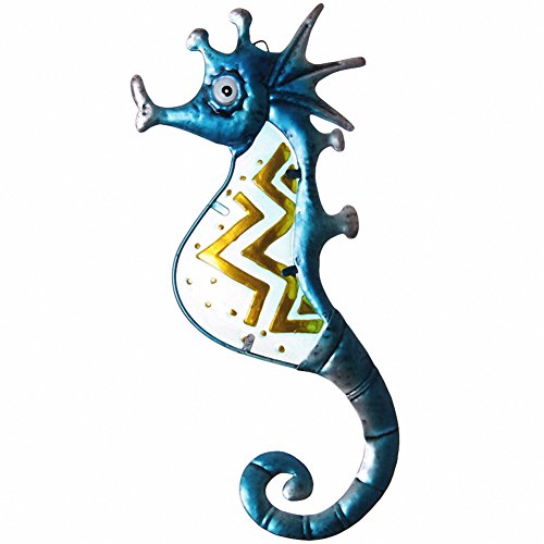 Decorazione in Vetro e Metallo Cavalluccio Marino