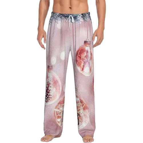 Pantalon de pyjama en flanelle doux et décontracté rose pour homme