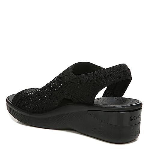 BZees Women's Star Bright Wedge Sandal, Black, 7 UK - Image 5