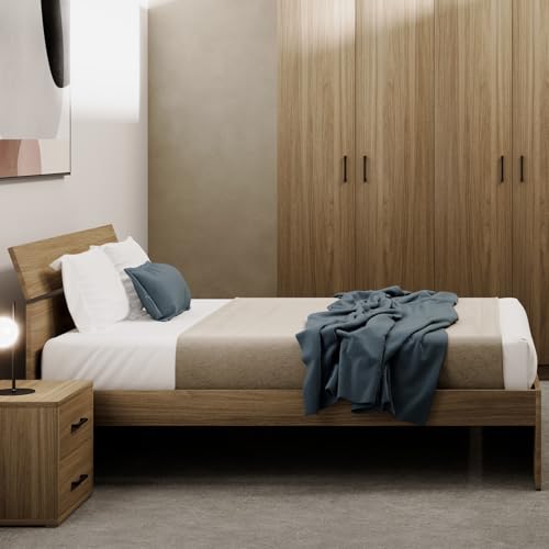 Linea Azzurra Struttura Letto Una Piazza E Mezza In Legno Nobilitato Melaminico 98X131X200 Cm Testiera Elegante Moderna Facile Da Montare Made In Ital