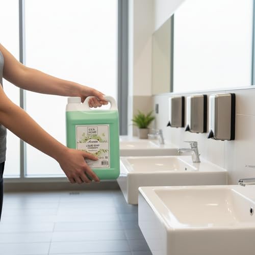 Idea Home Flüssigseife AROMÉA Green Harmony 5L Großpackung | Nachfüllkanister für Seifenspender & Dosierer | Pflegende Handseife mit Olivenduft