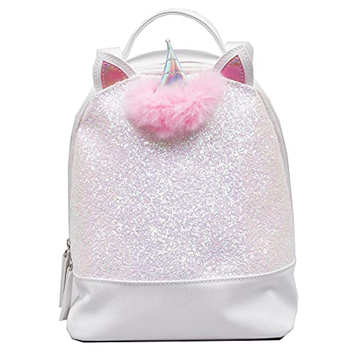 Mochila de viaje con lentejuelas de unicornio, mini mochila de viaje, color blanco brillante para niñas de moda Lentejuelas mochila de viaje HTUK® Cover