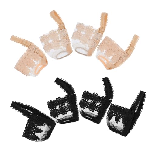 COSMEVIVI Detachable Shoe Straps for High Heels 4 Pairs Set Fashionable Lace Flower Anti-slip Washable and Easy to Wear