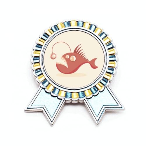 Broche poisson dessin animé en métal M pour personnaliser un sac d'école