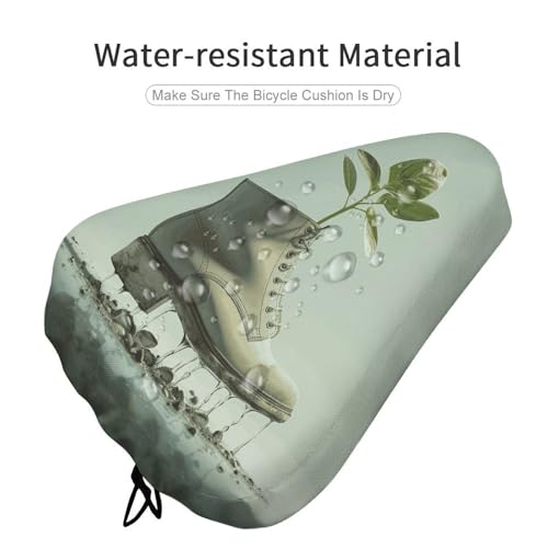 Cubierta para asiento de bicicleta Shoes and Green Buds, poliéster, cojín lavable con ajuste de tamaño mediante hebilla y cierre de cuerda, suave para mayor comodidad para ciclistas urbanos miniatura 4