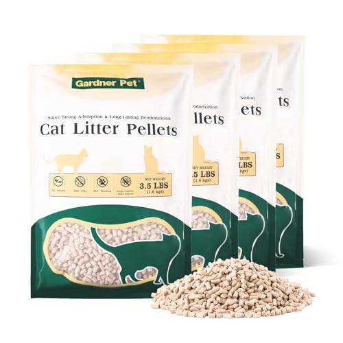 Gardner Pet Arena para Gatos de zeolita Natural, fórmula Mineral Natural, Control de olores y Polvo, Resistente a la dispersión, no aglomerante (4 x 1.6 kg)
