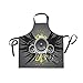 DOMIKING Damen Schürzen Musikschürze Unisex Küche Latzschürze mit Taschen Verstellbarer Hals zum Kochen, Backen, Gartenarbeit