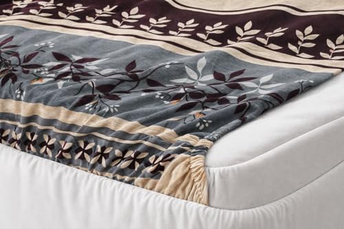 Image of Single Size Elastic Fitted Bedsheet with 1 Pillow Cover - Glace Cotton, Fits 48x72 Inch Mattress (up to 8-inch Depth), All-Around Elastic,Wine Floral
