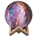 Space Night Light,Elstey 3 Colors 3D Printing Spherical Moon Lamp with Stand,5.9 Inch Glowing Decor Moon Light for Baby Kids Lover Birthday Party Gifts