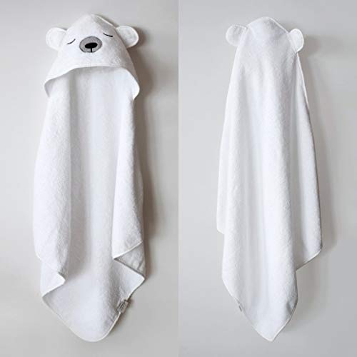 Image of Masilo Organic Cotton Hodded Towel for 0 to 5 Years Baby, Pack of 1 - Polar Bear White