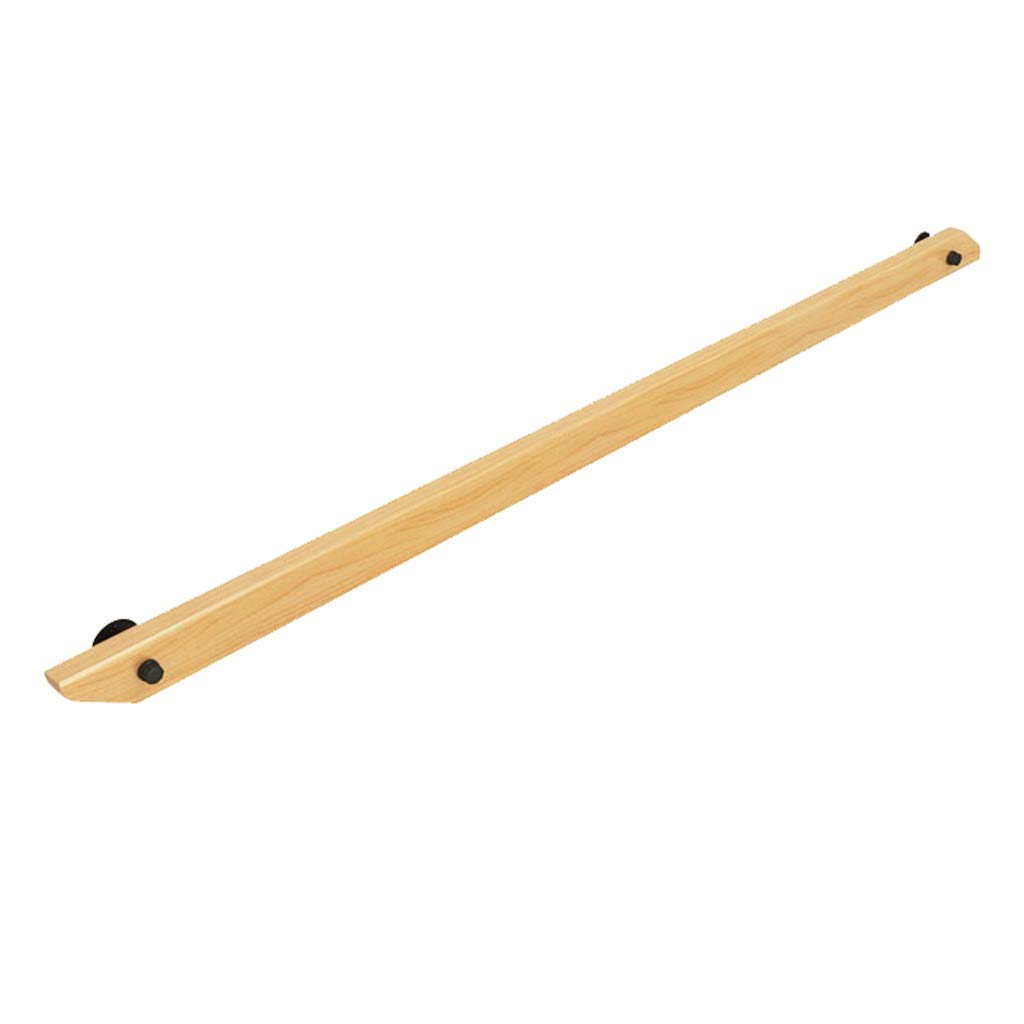 Rampe d'escalier en bois naturel - Barre d'appui murale intérieure 3 supports
