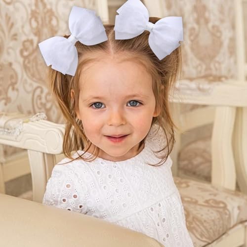 Pinzas para cabello con moños de encaje 4 pulg, set 2 miniatura 3