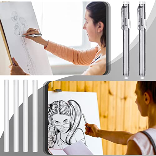 Eersida 12 Pack Retractable Mechanical Eraser Pen Retractable Eraser Mechanical Eraser Pen Style Erasers Including 10 Retractable Eraser Refill For School Office Painting Writing (24) #TOP3
