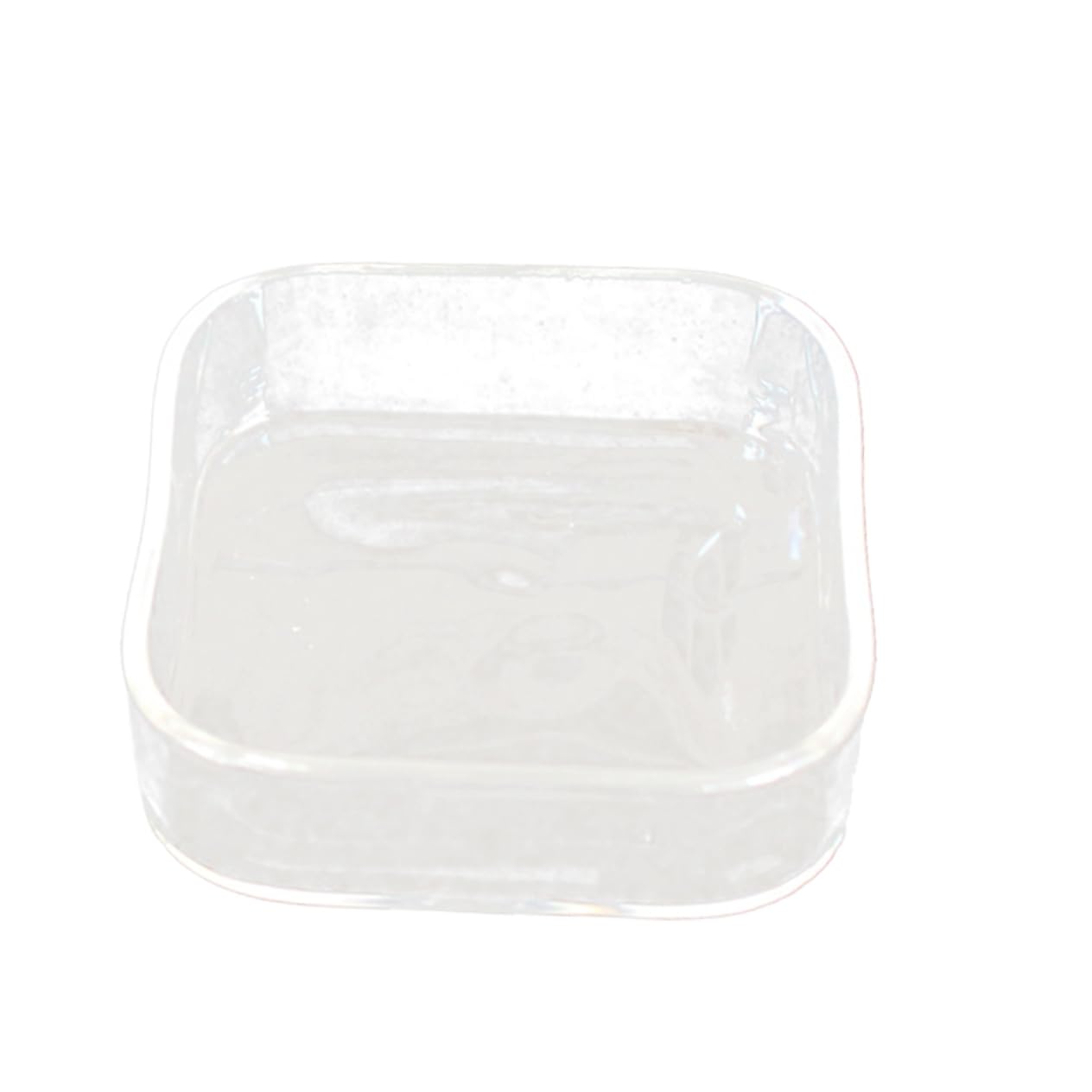 Mikikit Reptile Pet Feeder Bowl Thicken Glass Feeding Container for Tortoise Lizard Easy to Clean Transparent Dish for Water Food Versatile Use for Animals and Plants