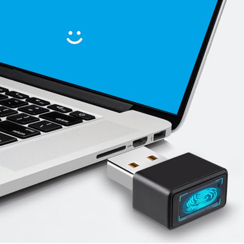 AHANIN USB Fingerprint Reader - Windows Hello,for Windows 10/11 Laptop & PC Unlock File Encryption Fingerprint Scanner 360° Touch Speedy Matching Security Key