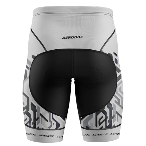 Image of Men's Cycling Jersey, Short Sleeve, Geometric Pattern, Grey and Black