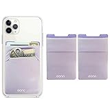Eono Amazon Brand Phone Card Holder - Funda para móvil con tarjetero RFID (2 unidades), color morado