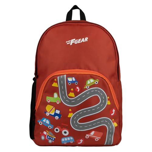 F Gear Fastcar Pnte Wheelers 12L, Kids School Backpack|Daypack|Tuition Bag|Primary Nursery Picnic bag For Girls Boys|Bottle Holder Front Zippered Pocket, Padded Back & Shoulder Straps|Lightweight Bag