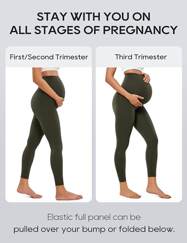 Image of CRZ YOGA Maternity Leggings 25 inch | Butterluxe, Extremely Soft, Gentle Compression, Yoga, Super High Rise, U-shaped Belly, Pregnancy and Postpartum