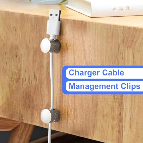 SmallCat 3 Sets Charger Holders for Cords, Silver Adjustable Cable Anchor Holders, Adhesive Metal Cord Clips, Cable Management Wire Organizers for Desk, Office, Nightstand by SmallCat - Image 4