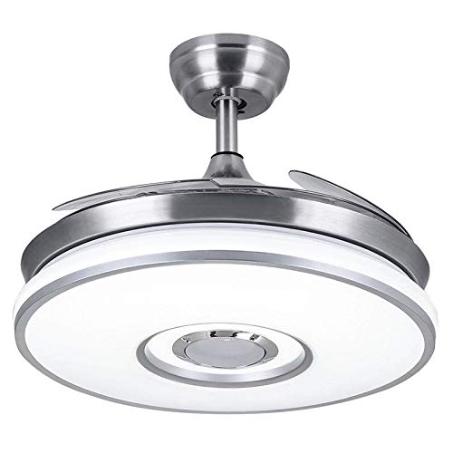 RuiWing 42 Indoor Bluetooth Music Play Ceiling Fans with Lights and Remote Retractable Ceiling Fan, Remote Control LED Light 3 Different Light Modes 3-Speed Smart Fan for bedroom living room