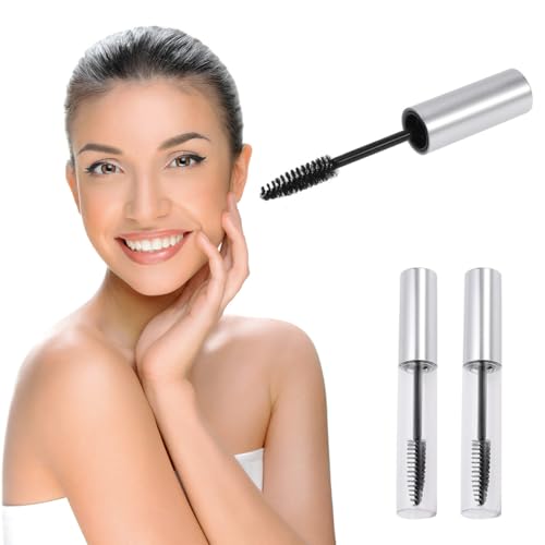 DECORNIJIA 4個 マスカラチューブ 透明ボトル 銀蓋付き 漏斗 スポイト付属 まげ美容液容器 詰め替え簡単 キャスターオイル保存用