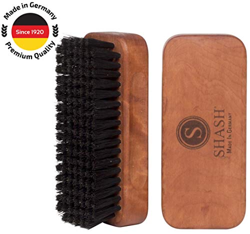 SHASH The Palm Natural Bristle Hand And Nail Brush - Gently Removes Dirt and Grime for Clean Hands - Exfoliates Skin for Soft, Smooth Texture - Easy-to-Use Design - Made in Germany, Eco-Sourced Wood