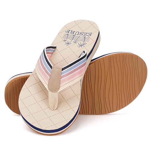 Womens Flip Flops Comfortable Summer Beach Slippers with Arch Support