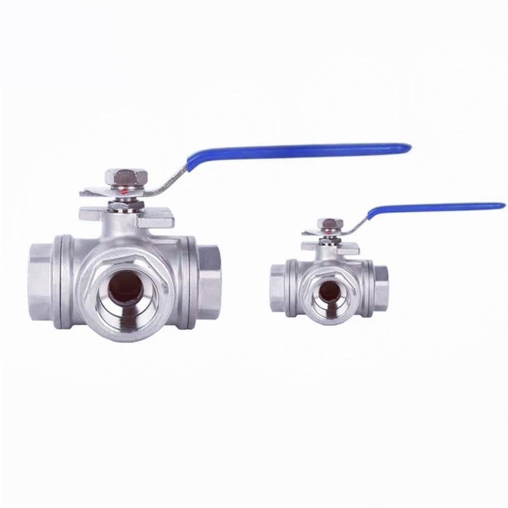DN20 trójdrożny zawór kulowy, typ L/T, stal nierdzewna 304, trójdrożny zawór kulowy, gwint żeński 3/4 cala BSP, akcesoria do czajników (typ)