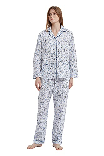 GLOBAL Womens Pajama Set Short Sleeve PJs for Women cotton Pajamas Summer Sleepwear - Thumbnail 4
