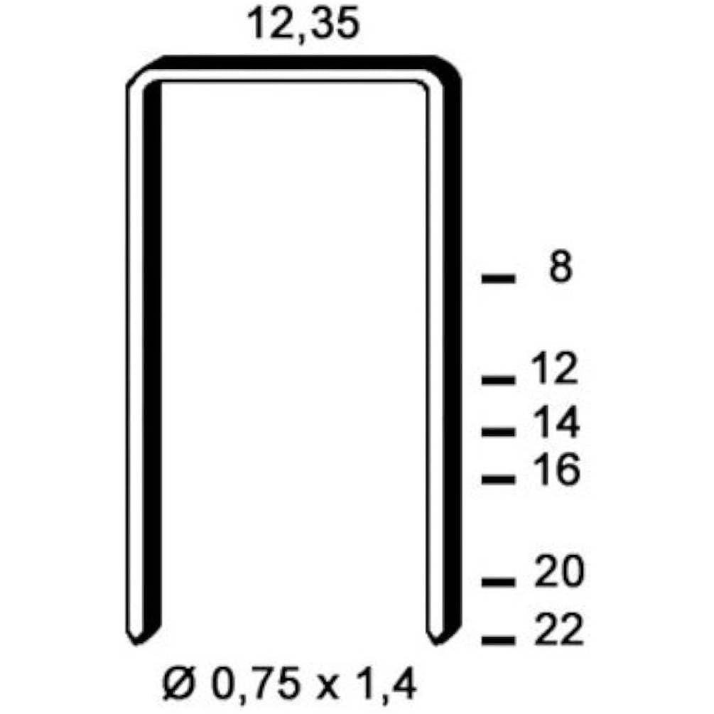 D-Work 5.000 grapas galvanizadas D-16-12.5x16x0.5x1.25 mm