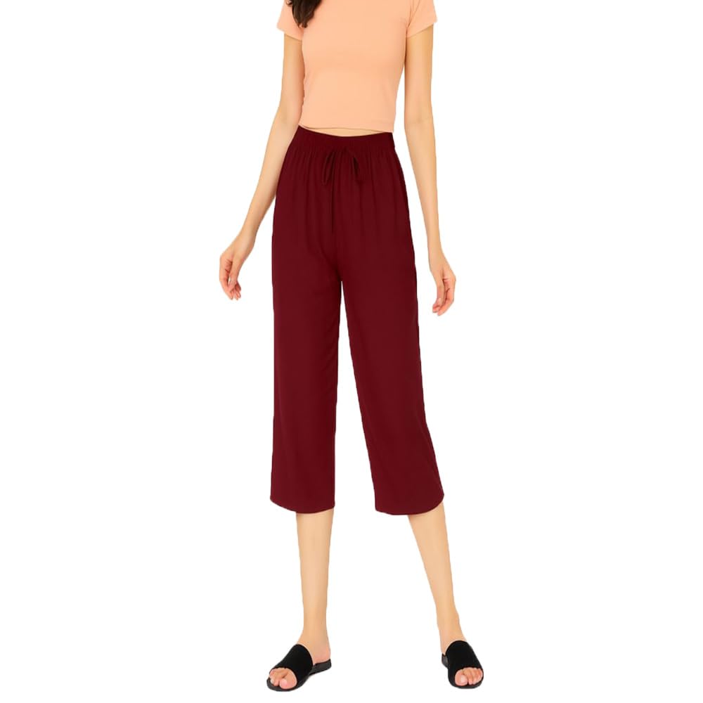 Womens Cotton Solid Plain Loosefit Yoga Pants for Girls Single Pack-image-23