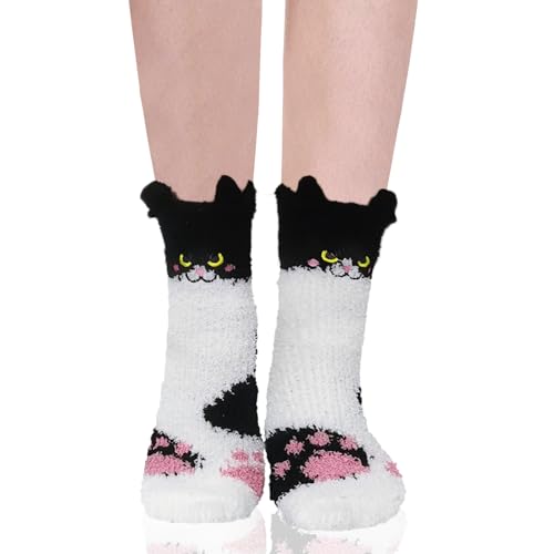 Image of Benefeet Sox Funny Animal Fuzzy Socks for Women Girls - Cute Fluffy Slippers, Cozy Warm Winter Plush Sleeping Socks