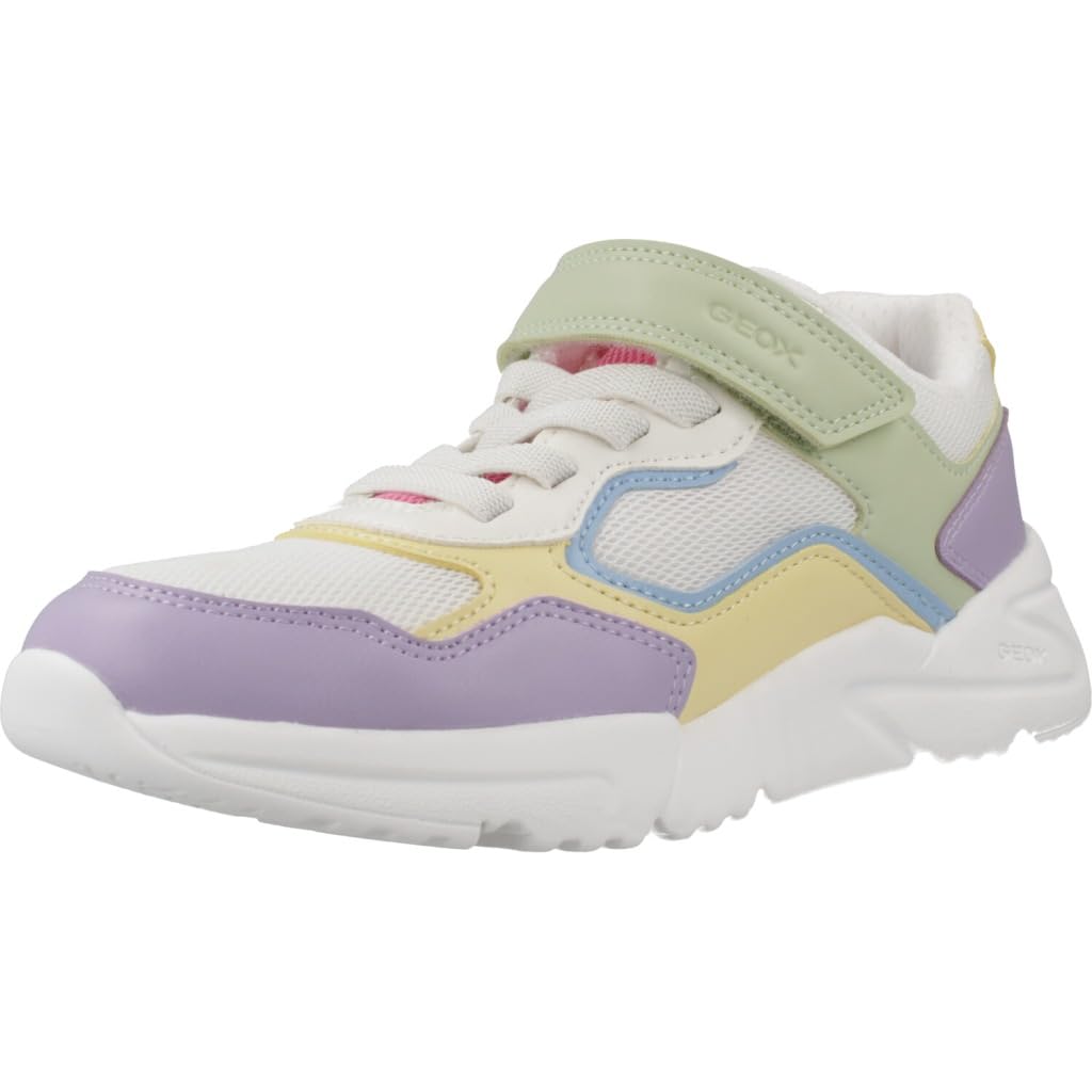 Geox J Loftus Girl B Trainers, Multicolour/White, 29 EU