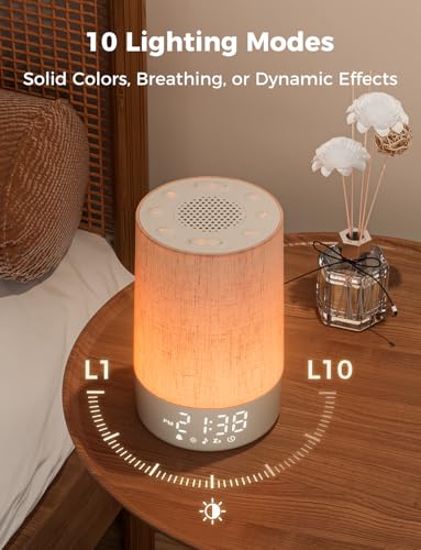 LIORQUE Sunrise Alarm Clock Wake Up Light with 30 Soothing Sounds &10 Wake Up Tones, Bedside Digital Alarm Clocks Mains Powered, Night Light for Kids Adults, White Noise Machine for Sleeping - Image 6