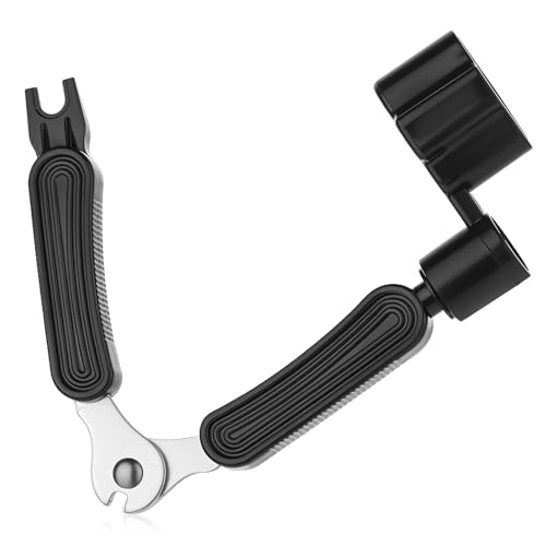 Gitarrensaiten Saitenspindel 3-In-1 Saitenkurbel Saiten-Pin-Abzieher Saitenabzieher Gitarre Kurbel Gitarren Werkzeug Set, Multifunktions Reparatur Werkzeug Für Gitarre, Schwarz