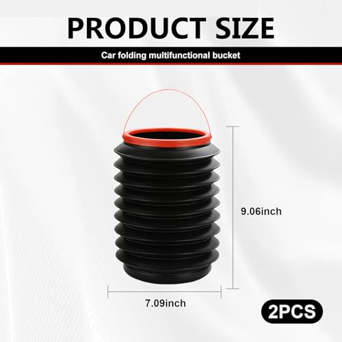 Image of 2 PCS Foldable Car Trash Can, High Strength Plastic Automotive Garbage Can, Portable Car Trash Bin, Interior Car Organizers and Storage (Black)