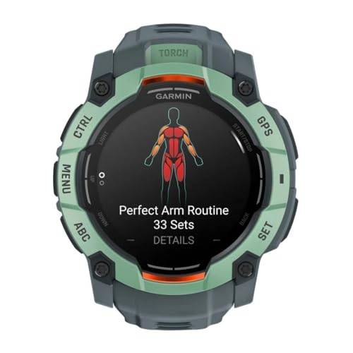 Image of Garmin Instinct 3 50mm, AMOLED Display, Rugged Outdoor GPS Smartwatch, Metal-Reinforced Bezel, Built-in Flashlight, Up to 18 Days of Battery Life, Neo Tropic /Twilight