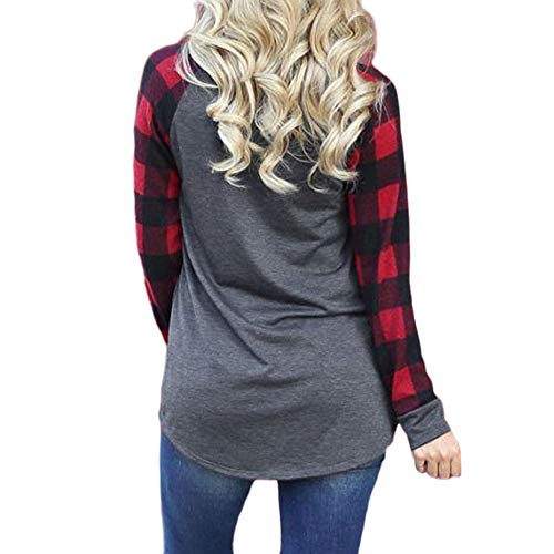 Womens This is My Christmas Movies Watching Shirt Plaid Raglan Long Sleeve T-Shirts Xmas Vacation Tee Tops Funny Tunic XXL