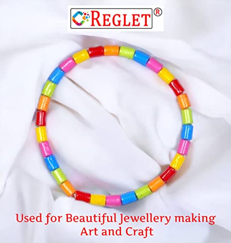 Image of 990 Pcs Pipe Beads for Jewellery Making Kit, DIY Plastic Beads for Bracelet Making Kit, Beading, Beadwork, Crafting, Embroidery, Bead Craft, Pearls for Craft - Multicolour, 180g, 6mm*3mm
