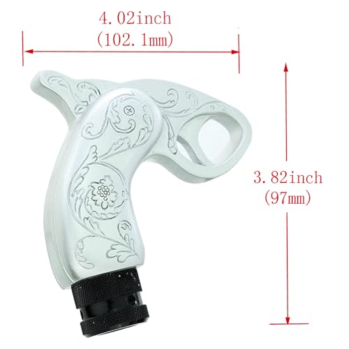 Abfer Cool Gear Shift Knob Unique Car Shifter Knobs Shifting Lever Handle Head Fit for Most Automatic Manual Vehicle (Silver) - Thumbnail 2