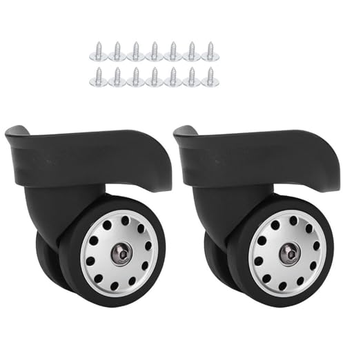 1 Pair Luggage Wheel, Black Luggage Suitcase Wheels Replacements for Suitcases Draw Bar Box