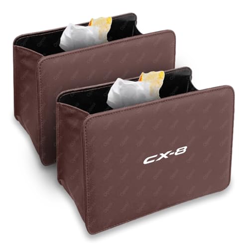 マツダ CX-8 多機能車ゴミ箱 運転席/助手席用 シートバックポケット/後部座席 用 CX-8 KG系 車用収納ボックス 収納ケース 小物入れ 折りたたみ可能 省スペース カー用品 便利グッズ(2個,ブラウン)